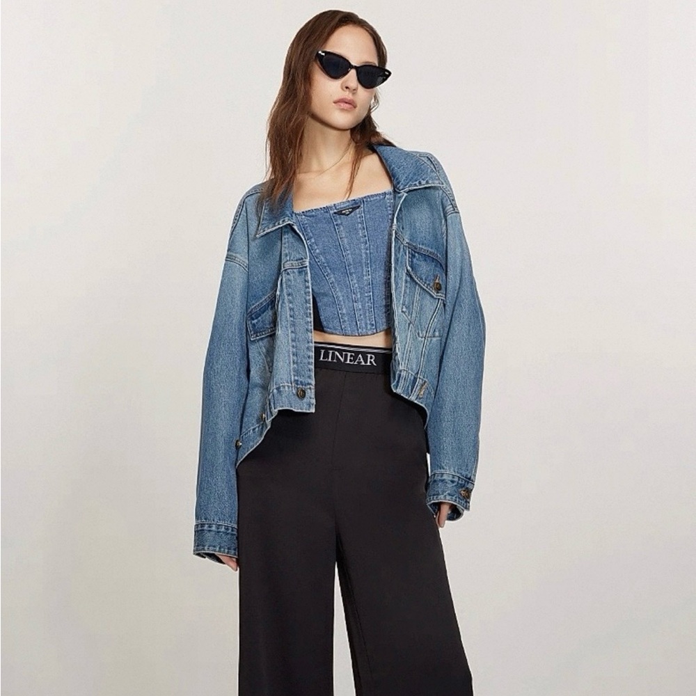 NWOT, Ochirly Denim Oversized Jacket, Size M